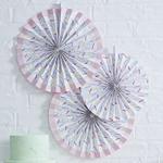 Ginger Ray Sprinkles Paper Fan Hanging Pinwheel Decorations for Weddings Parties 3 Pack, Multicolor