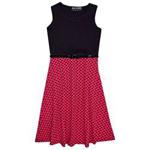 Girls Skater Dress Kids Black & Pink Summer Party Dresses New Age 7 8 9 10 11 12 13 Years