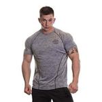 Gold's Gym GGTS060 Mens Workout Training Short Sleeve Tee Breathable Performance Marl Raglan Sleeves T-Shirt, Grey Marl, S