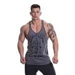 Gold's Gym UK Men's Workout Training Contrast Tank Top Muscle Joe Tonal Panel Sports Stringer Vest, Grey Marl/Charcoal Marl, XXL