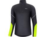 Gore M Mid Long Sleeve Zip Shirt black/neon yellow