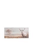 Graham & Brown Stag Wall Art On Fir Wood Multi