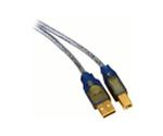 Hama USB Con. Cable USB Type A - USB Type B Male Plug, Transp./Blue, 5m (00046725)
