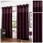 Hamilton McBride Glitz Purple Ring Top / Eyelet Fully Lined Readymade Curtain Pair 90x72in(228x182cm) Approx