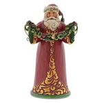 Heartwood Creek Red Green Santa Hold Garland Figurine