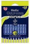 Helix Oxford Curve Ballpoint Pens (x10 Pack Blue Ink) with Plastic Free Packaging