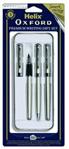 Helix Oxford Metallics Silver Premium Writing Set (Includes Fountain, Ballpoint and Rollerball Pens)