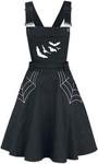 Hell Bunny Miss Muffet Pinafore Dress Women Short Dress Black M, 97% Cotton, 3% Elastane,