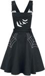 Hell Bunny Miss Muffet Pinafore Dress Women Short Dress Black XS, 97% Cotton, 3% Elastane,