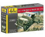 Heller Willys MB Jeep & Trailer (79997)