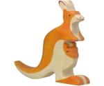 Holztiger Wooden Kangaroo with Young Kid