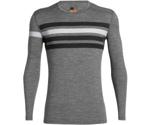 Icebreaker 200 Oasis LS Crewe Heritage Stripe Men Gritstone Heather