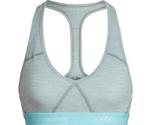 Icebreaker Womens Sprite Racerback Bra Blizzard HTHR/Aqua Splash/Stripe