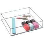 iDesign Makeup Organiser Tray, Large Plastic Drawer Organiser for Cosmetics, Makeup and Accessories, Practical Storage Box for Dressing Table, Drawers or Bathroom, Clear