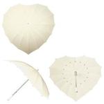 Impliva Heart Umbrella with UV Protection, Off White