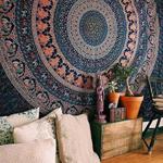Indian Elephant Peacock Mandala Tapestry ,Indian Hippie Tapestry, Wall Hanging,Bohemian Wall Hanging,New Age Tapestry,Mandala Tapestry by (220x140cms )Craftozone