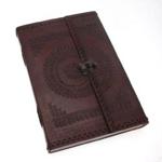 Indra Hefty Stitched and Embossed Leather Journal with Clasp 180 x 265 mm