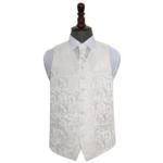 Ivory Floral Wedding Waistcoat & Cravat Set 46'