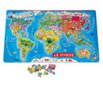 Janod Magnetic wooden puzzle- the world