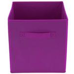 Jazooli Foldable Square Fabric Storage Box Drawer Toys Books Clothes Folding Organiser - Purple - 2xBox