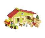 JeuJura 140 Pieces Wooden Construction Farm in Suitcase