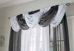 Jewelled Crystal Sparkle Voile Curtain Swag, Bling Swags, Sequin Gem Sparkle Trim, Cream
