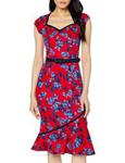 Joe Browns Women's The Bop Floral Dress, Red (Red B), (Size:12)