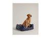 Joules Dog Print Box Bed - Navy - Large