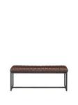 Julian Bowen Brooklyn Faux Leather Upholstered Dining Bench Brown