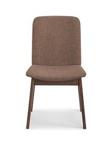 Julian Bowen Kensington Pair Of Solid Wood And Linen Chairs Walnut