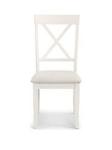 Julian Bowen Pair Of Davenport Solid Wood Dining Chairs Ivory