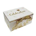 JVL Celebration Special Memory Keepsake Storage Gift Box, Gold/White, 28 x 20 x 14 cm