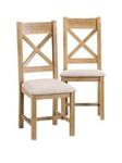 K-Interiors Alana Pair Of Dining Chairs Rustic Oak