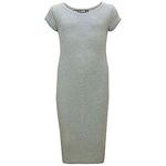 Kids Girls Fashion Plain Bodycon 100% Polyester - New Midi Dress Grey 9-10