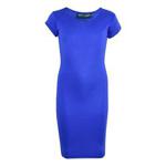 Kids Girls Fashion Plain Bodycon 100% Polyester - New Midi Dress Royal Blue 11-12