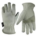 KIM YUAN Leather Work Gloves for Gardening/Cutting/Construction/Motorcycle, Men & Women, Elastic Wrist with Palm, Medium