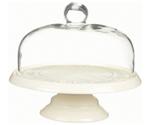 Kitchen Craft Classic Collection Ceramic Round Cake Stand with Glass Dome 29 cm