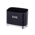 KitchenCraft Lovello Retro Metal Kitchen Sink Tidy, 20 x 10 x 17 cm (8″ x 4″ x 6.5″) - Midnight Black