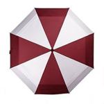 Koler Travel Umbrella Windproof Auto Open Close Double Canopy 46 Inch Large Folding Golf Umbrella, Compact Lightweight Portable and Wind Resistant, 8 Ribs (red-White)