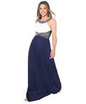 KRISP Prom Maxi Dress Bridesmaid Gown, Cream/Navy [5274], 14, 5274-CRMNVY-14