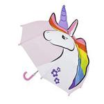 Ks Girls Pink 3D Unicorn Bubble Dome Umbrella Brolly Childrens School Travel