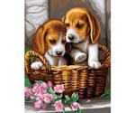 KSG Painting By Numbers - Basket Of Pups