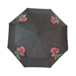 Ladies Red Rose Colour Changing Folding Compact Umbrella and Sleeve Floral Gift