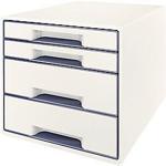 Leitz Desk Drawer Unit WOW Cube Plastic White, Grey 28.7 x 36.3 x 27 cm