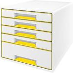 Leitz Drawer Unit WOW Cube Plastic White, Yellow 28.7 x 36.3 x 27 cm