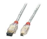 Lindy FireWire Cable - Premium 4 Pin Male to 6 Pin Male, Transparent, 3m (30872)