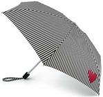 Lulu Guinness Stripe And Heart Black & White Tiny Folding Umbrella Handbag Size