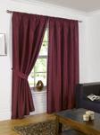 Luxury Faux Silk Slubbed Wine Fully Lined Readymade Curtain Pair 66x90in(167x228cm) Including One Pair Of Co-Ordinating Tiebacks.