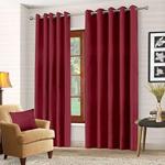 Luxury Pair Thermal Blackout Curtains Ring Top Eyelet Fully Lined insulated Super Soft Solar Blackout 117 x 137cm - Wine