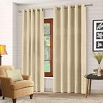 Luxury Pair Thermal Blackout Curtains Ring Top Eyelet Fully Lined insulated Super Soft Solar Blackout 168 x 183cm - Cream